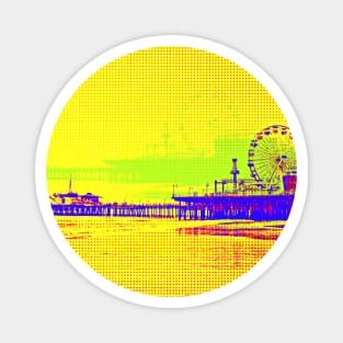 Yellow Pop Art Santa Monica Pier Magnet